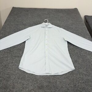 Charles Tyrwhitt Dress Shirt Mens 15.5 Blue Cotton Non Iron Slim Fit‎ Business